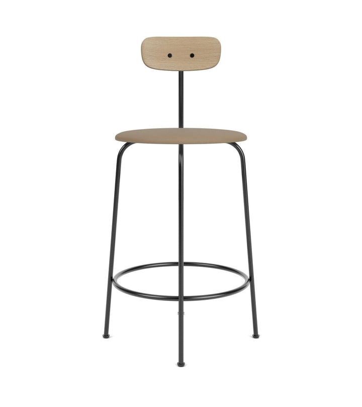Afteroom Counter Chair - Audo Copenhagen - Chairs - Natural Oak/ Sierra Leather - Stone 1611 - HORNE