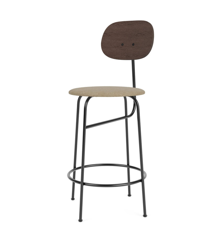 Afteroom Counter Chair Plus - Upholstered Seat - Audo Copenhagen - Stools + Benches + Ottomans - Dark Stained Oak/ Audo Boucle - Beige 02 - HORNE