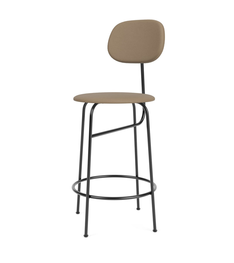 Afteroom Counter Chair Plus - Upholstered Seat & Back - Audo Copenhagen - Stools + Benches + Ottomans - Sierra Leather - Stone 1611 - HORNE