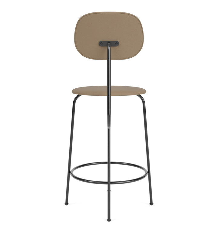 Afteroom Counter Chair Plus - Upholstered Seat & Back - Audo Copenhagen - Stools + Benches + Ottomans - Sierra Leather - Stone 1611 - HORNE