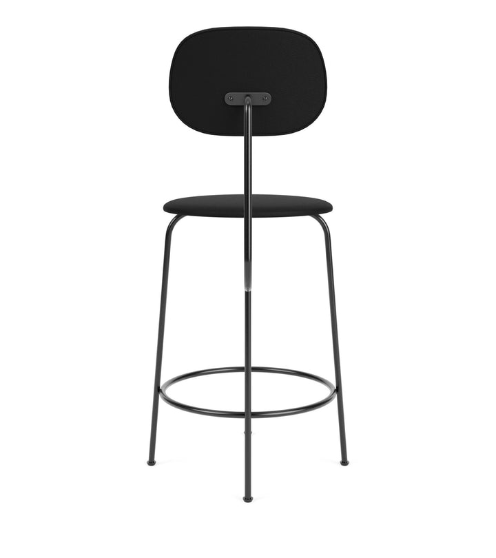 Afteroom Counter Chair Plus - Upholstered Seat & Back - Audo Copenhagen - Stools + Benches + Ottomans - Sierra Leather - Black 1001 - HORNE