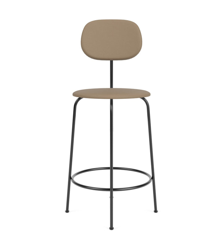 Afteroom Counter Chair Plus - Upholstered Seat & Back - Audo Copenhagen - Stools + Benches + Ottomans - Sierra Leather - Stone 1611 - HORNE