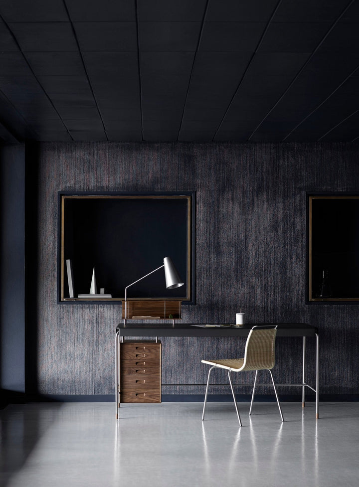 AJ52 Society Table - Carl Hansen & Son - Tables + Desks - 55.1"W x 27.6"D x 28.3"H - Left Side Oak - Lacquer - Brown Leather 2068 - HORNE