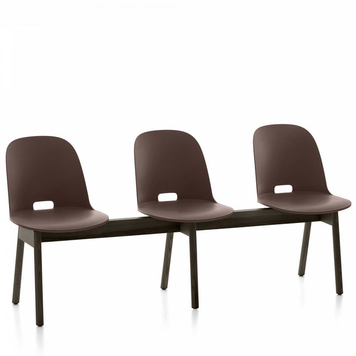 Alfi 3 - Seat High Back Bench - Emeco - Stools + Benches + Ottomans - Dark Brown - Dark Ash - HORNE