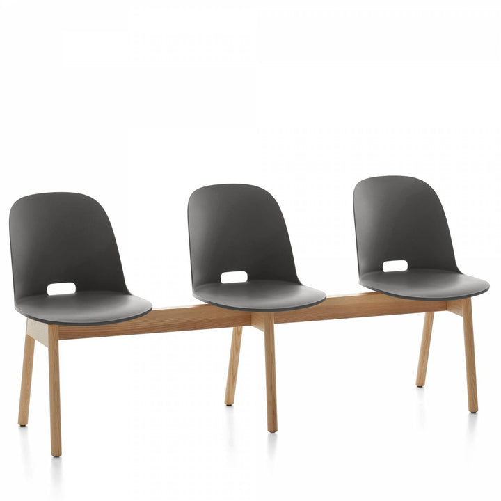 Alfi 3 - Seat High Back Bench - Emeco - Stools + Benches + Ottomans - Dark Grey - Ash - HORNE