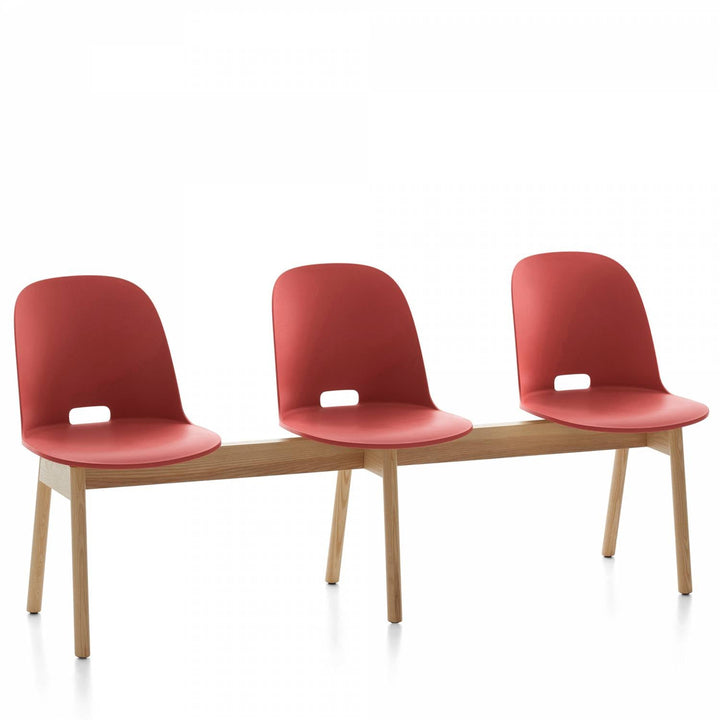 Alfi 3 - Seat High Back Bench - Emeco - Stools + Benches + Ottomans - Red - Ash - HORNE