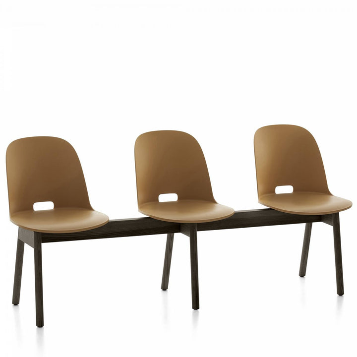 Alfi 3 - Seat High Back Bench - Emeco - Stools + Benches + Ottomans - Sand - Dark Ash - HORNE