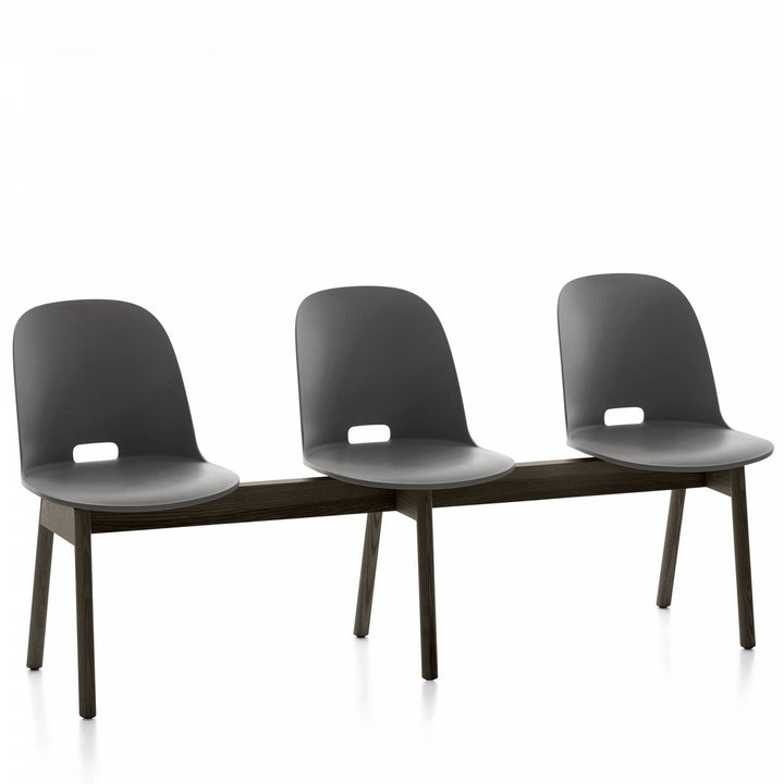 Alfi 3 - Seat High Back Bench - Emeco - Stools + Benches + Ottomans - Dark Grey - Dark Ash - HORNE