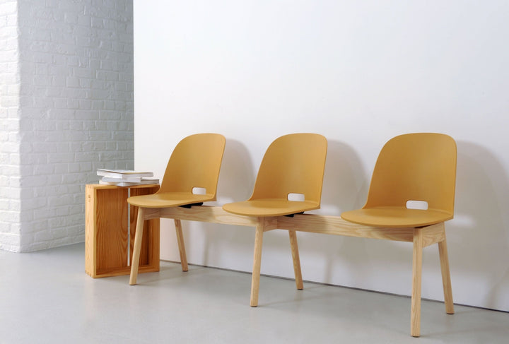 Alfi 3 - Seat High Back Bench - Emeco - Stools + Benches + Ottomans - White - Dark Ash - HORNE