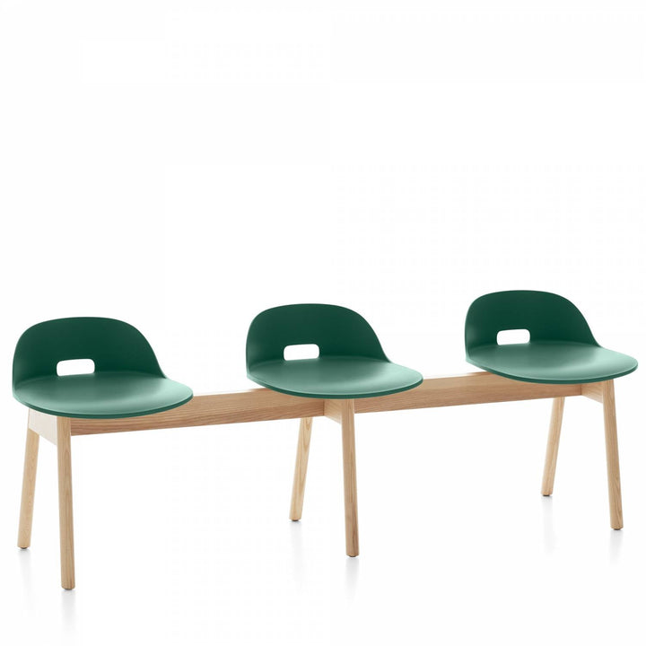 Alfi 3 - Seat Low Back Bench - Emeco - Stools + Benches + Ottomans - Green - Ash - HORNE