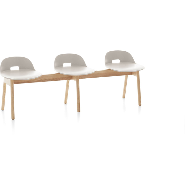 Alfi 3 - Seat Low Back Bench - Emeco - Stools + Benches + Ottomans - White - Ash - HORNE