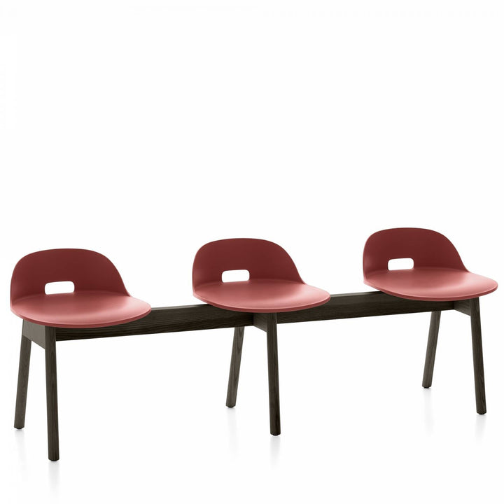 Alfi 3 - Seat Low Back Bench - Emeco - Stools + Benches + Ottomans - Red - Dark Ash - HORNE