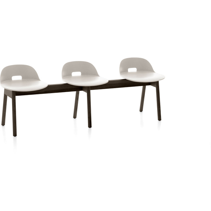 Alfi 3 - Seat Low Back Bench - Emeco - Stools + Benches + Ottomans - White - Dark Ash - HORNE
