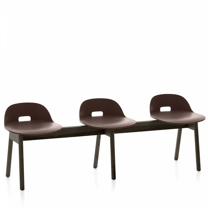 Alfi 3 - Seat Low Back Bench - Emeco - Stools + Benches + Ottomans - Dark Brown - Dark Ash - HORNE