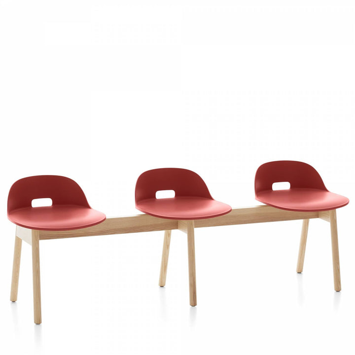Alfi 3 - Seat Low Back Bench - Emeco - Stools + Benches + Ottomans - Red - Ash - HORNE