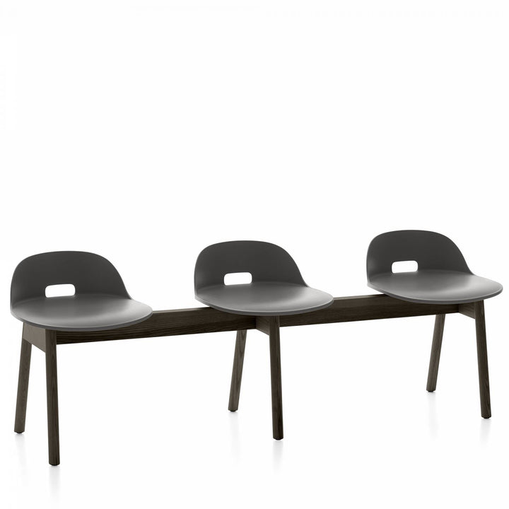 Alfi 3 - Seat Low Back Bench - Emeco - Stools + Benches + Ottomans - Dark Grey - Dark Ash - HORNE