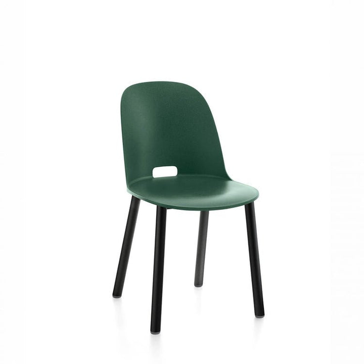 Alfi Aluminum High Back Chair - Emeco - Chairs - Green - Black Powder Coated - HORNE