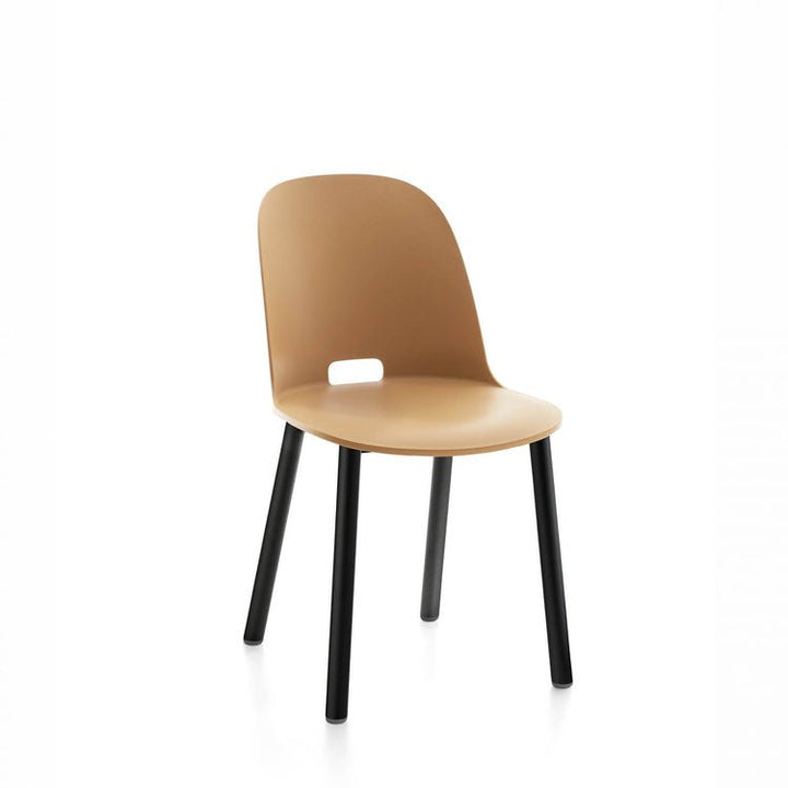 Alfi Aluminum High Back Chair - Emeco - Chairs - Sand - Black Powder Coated - HORNE