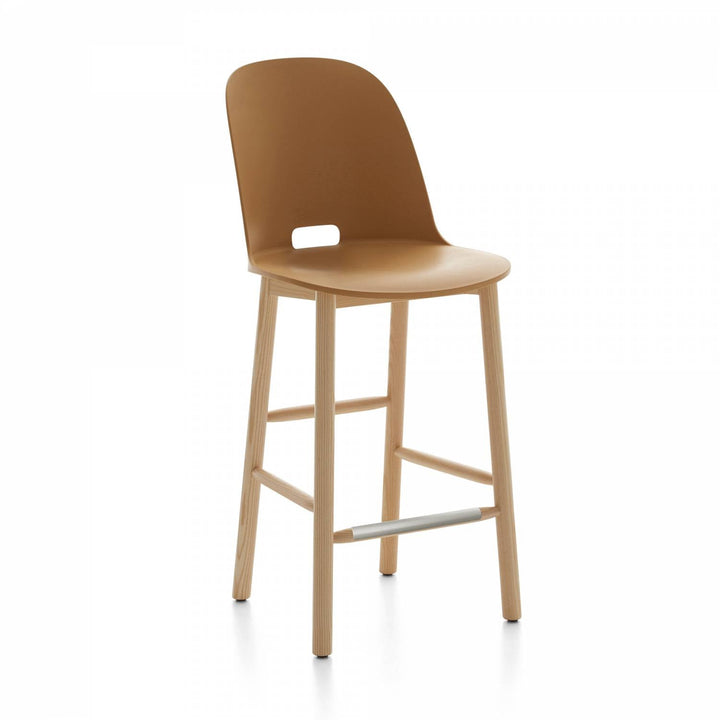 Alfi Counter High Back Stool - Emeco - Stools + Benches + Ottomans - Sand - Ash - HORNE