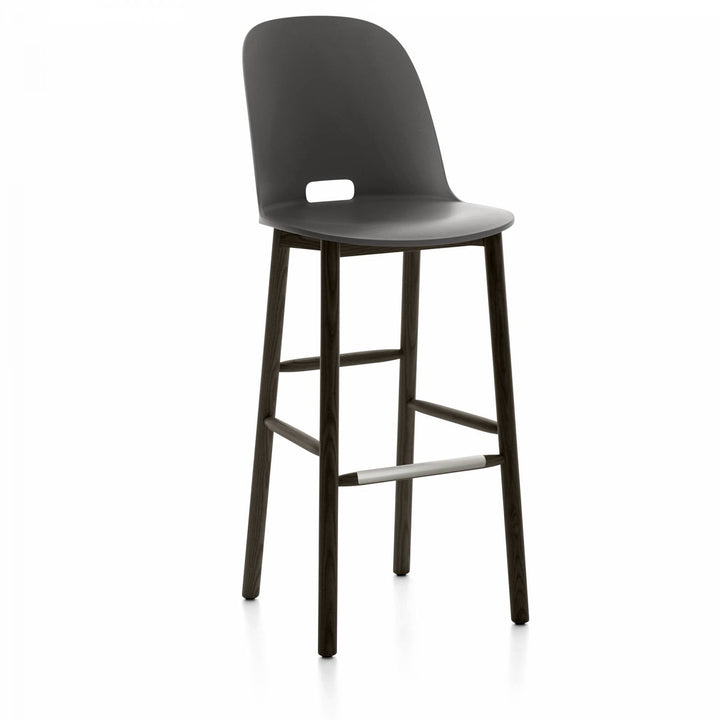 Alfi High Back Barstool - Emeco - Chairs - Dark Grey - Dark Ash - HORNE