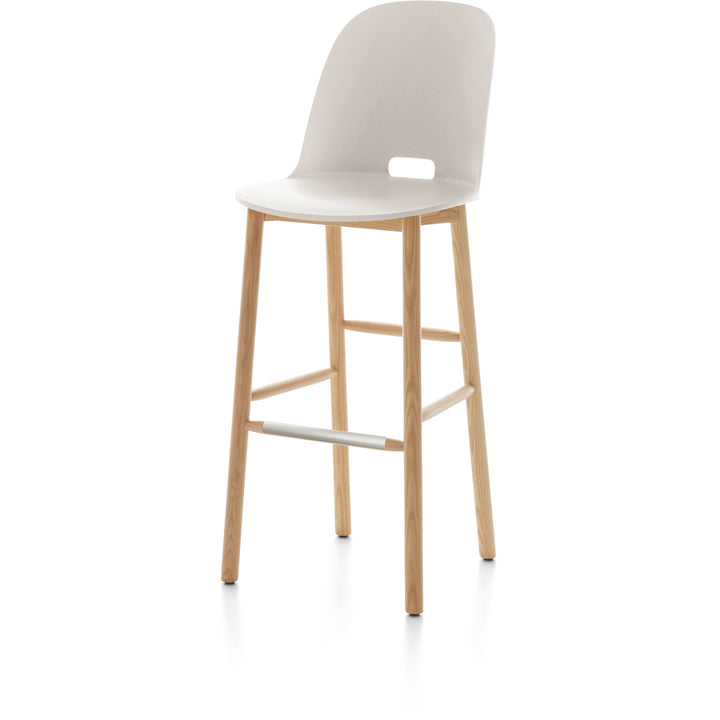 Alfi High Back Barstool - Emeco - Chairs - White - Ash - HORNE
