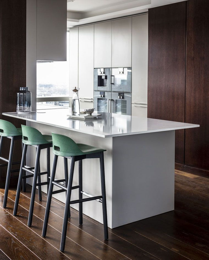 Alfi Low Back Barstool - Emeco - Stools + Benches + Ottomans - Dark Brown - Dark Ash - HORNE