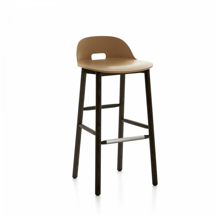 Alfi Low Back Barstool - Emeco - Stools + Benches + Ottomans - Sand - Dark Ash - HORNE
