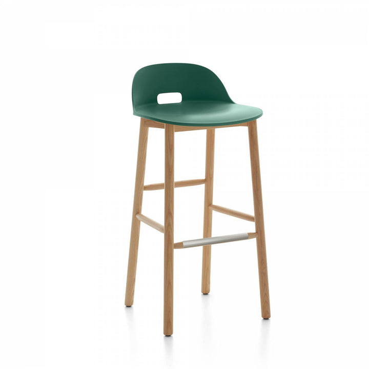 Alfi Low Back Barstool - Emeco - Stools + Benches + Ottomans - Green - Ash - HORNE