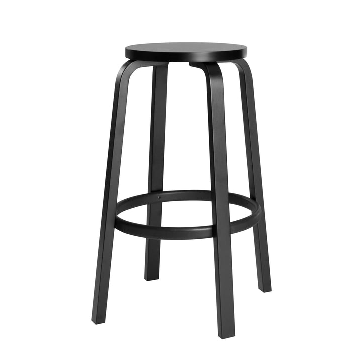 Alvar Aalto Bar Stool 64 - Artek - Stools + Benches + Ottomans - Bar 30" - Black Seat & Legs - HORNE