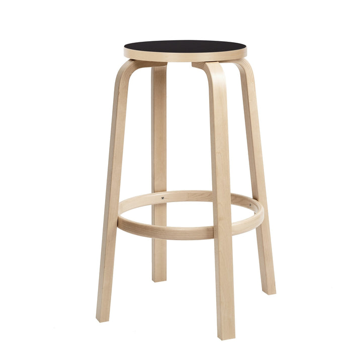 Alvar Aalto Bar Stool 64 - Artek - Stools + Benches + Ottomans - Bar 30" - Black Seat - HORNE