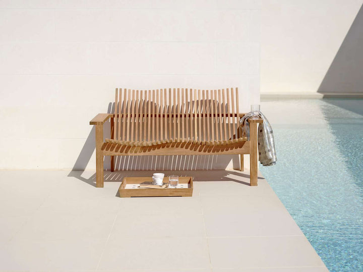 Amaze 2 - Seater Teak Sofa - Cane Line - Outdoor Furniture - Add QuickDry Grey Cushion - HORNE