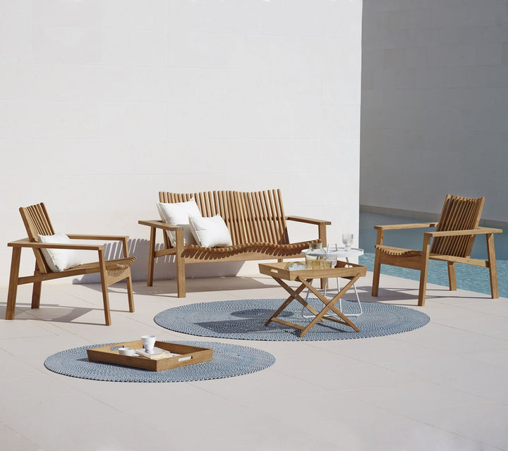 Amaze 2 - Seater Teak Sofa - Cane Line - Outdoor Furniture - Add QuickDry Grey Cushion - HORNE