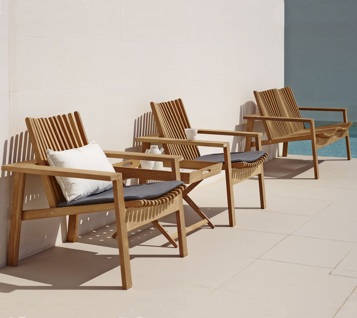 Amaze Teak Lounge Chair - Cane Line - Outdoor Furniture - Add QuickDry Grey Cushion - HORNE