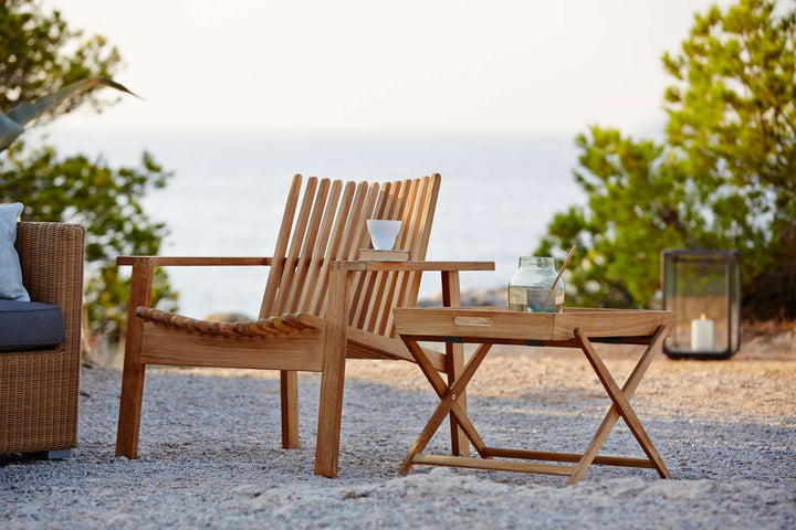 Amaze Teak Lounge Chair - Cane Line - Outdoor Furniture - Add QuickDry Grey Cushion - HORNE