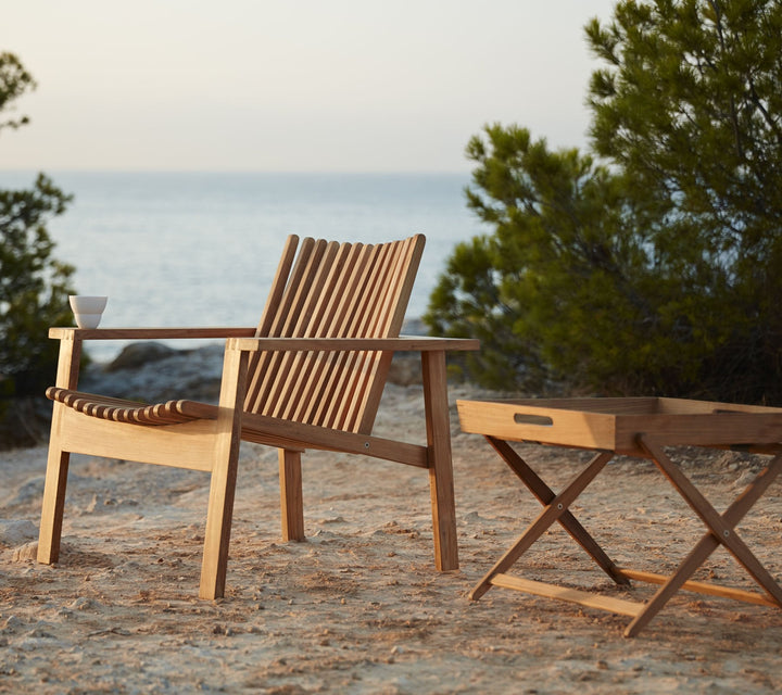 Amaze Teak Lounge Chair - Cane Line - Outdoor Furniture - Add QuickDry Grey Cushion - HORNE