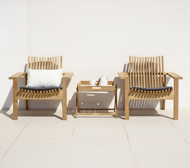 Amaze Teak Lounge Chair - Cane Line - Outdoor Furniture - Add QuickDry Grey Cushion - HORNE
