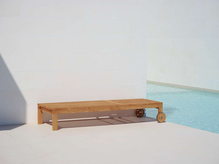 Amaze Teak Sunbed - Cane Line - Outdoor Furniture - Add QuickDry Grey Cushion - HORNE