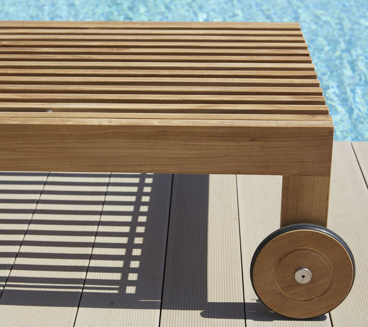 Amaze Teak Sunbed - Cane Line - Outdoor Furniture - Add QuickDry Grey Cushion - HORNE