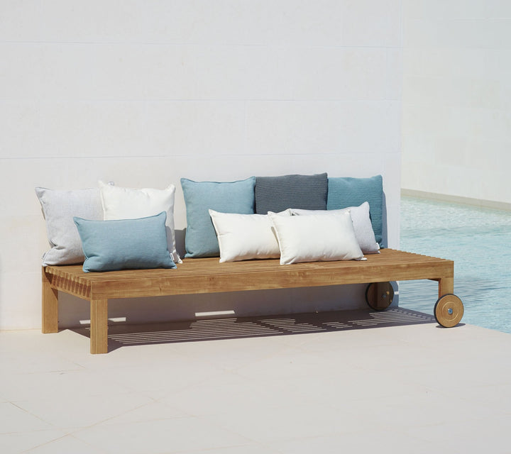 Amaze Teak Sunbed - Cane Line - Outdoor Furniture - Add QuickDry Grey Cushion - HORNE