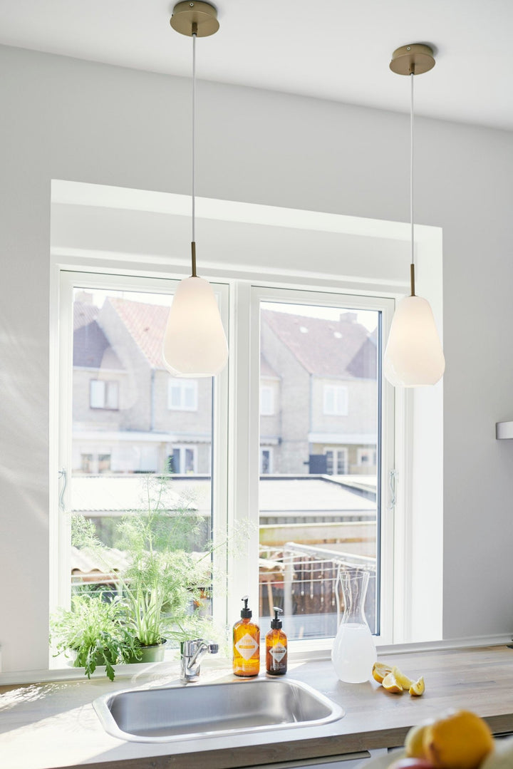 Anoli 1 Pendant - Nuura - Pendants - Medium - Nordic Gold/Opal White - HORNE