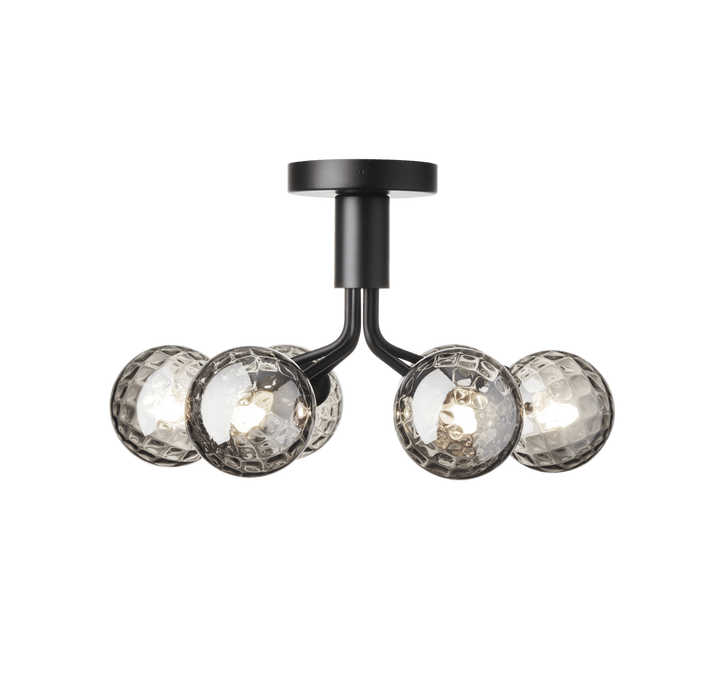 Apiales 6 Ceiling Light - Nuura - Ceiling Lights - Satin Black/Optic Smoked - HORNE