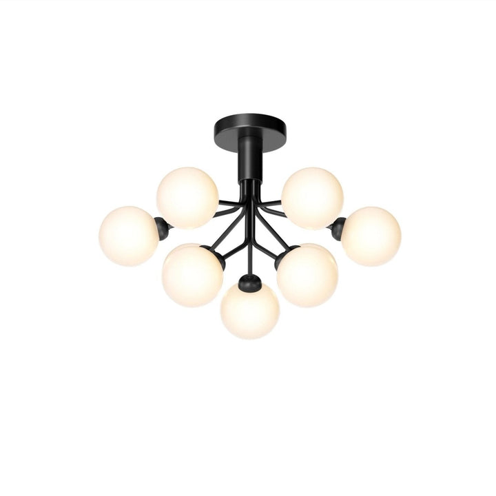 Apiales 9 Ceiling Light - Nuura - Chandeliers - Satin Black/Opal White - HORNE