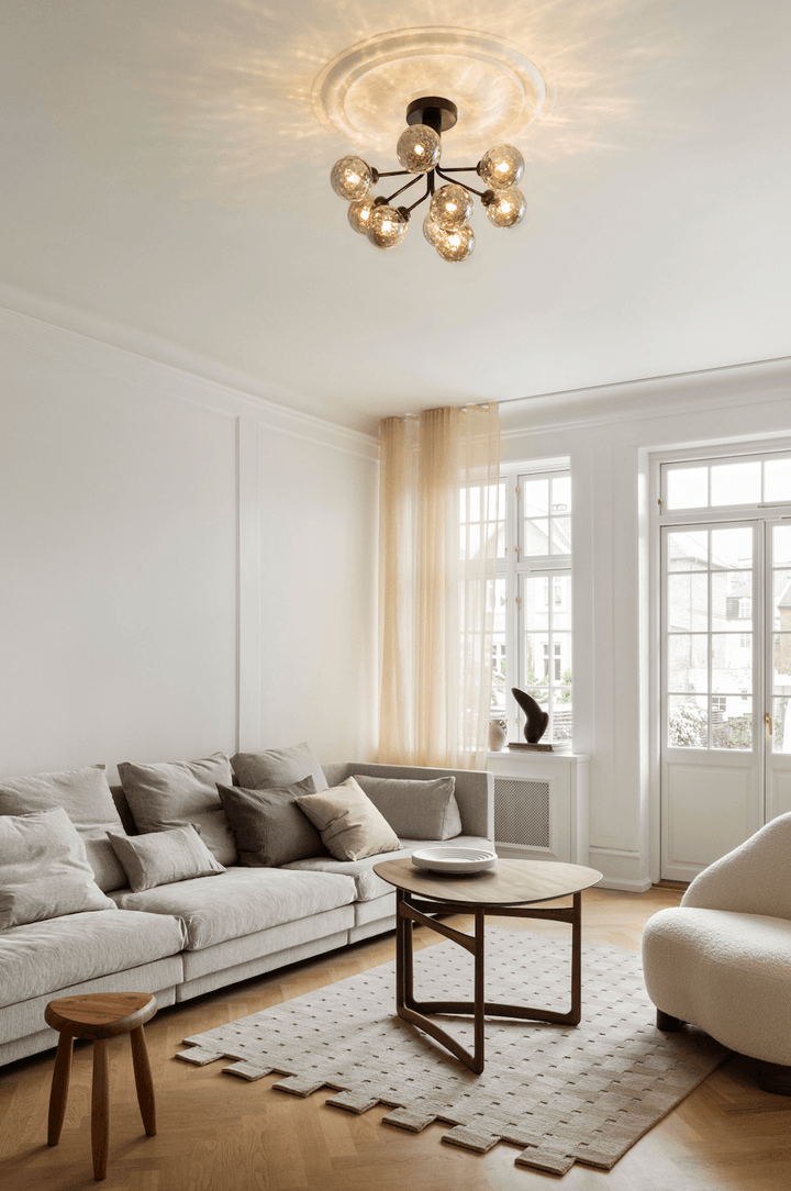 Apiales 9 Ceiling Light - Nuura - Chandeliers - Satin Black/Optic Smoked - HORNE