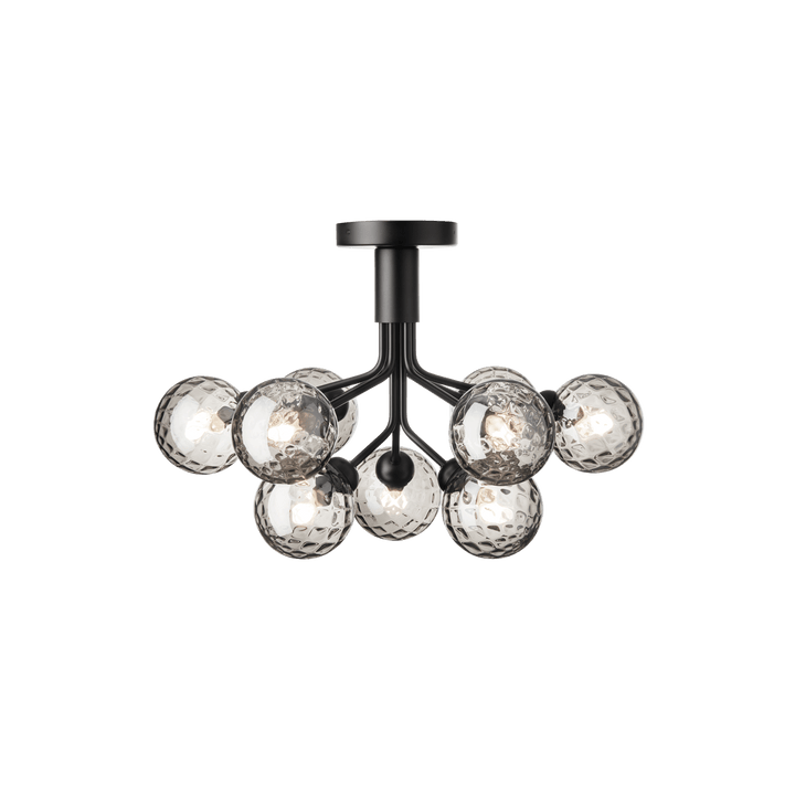 Apiales 9 Ceiling Light - Nuura - Chandeliers - Satin Black/Optic Smoked - HORNE