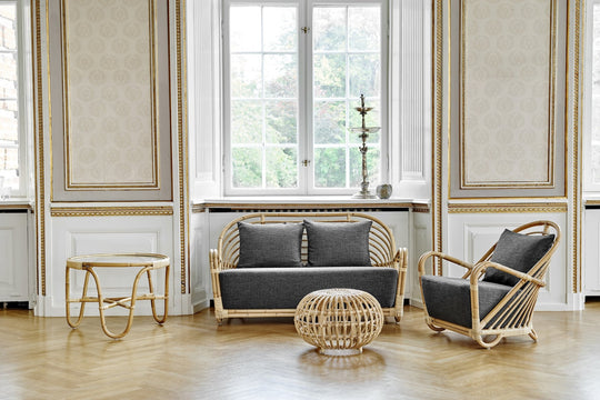 Arne Jacobsen Charlottenborg 2 - Seater Sofa - Sika Design - Chairs - Natural - Sunbrella Sailcloth Seagull - HORNE