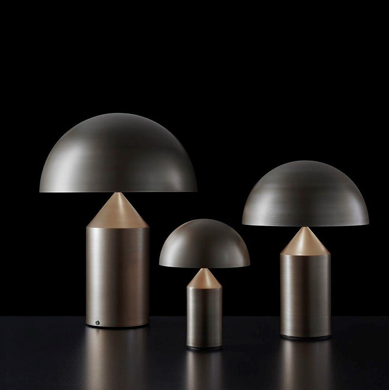 Atollo Metal Table Lamp - Oluce - Table + Task - Satin Bronze - Small - HORNE