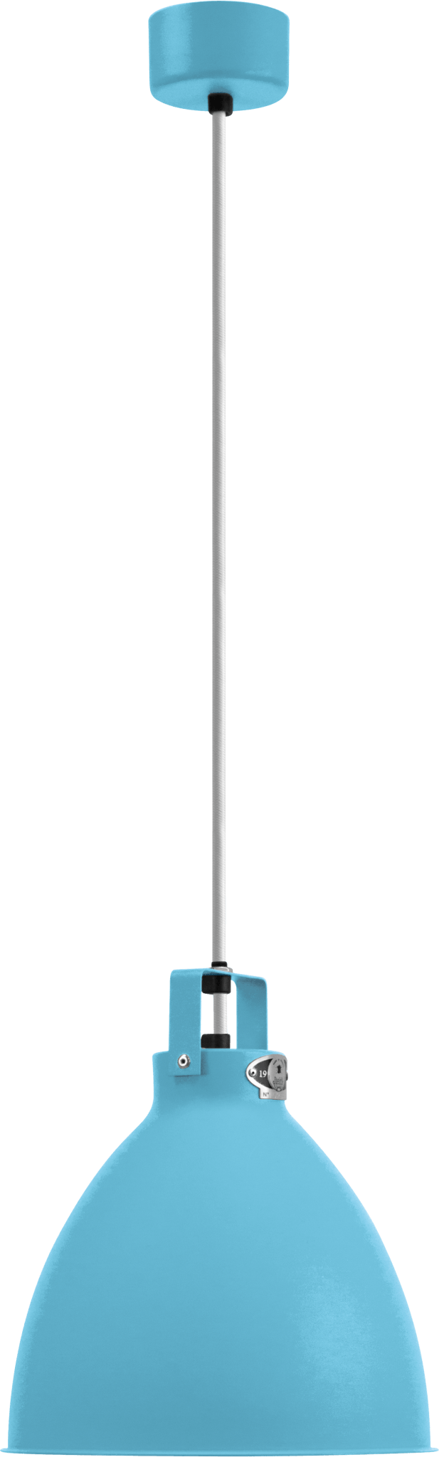 Augustin Pendant - A240 - Glossy Finish - Jielde - Pendants - Pastel Blue - RAL5024 - Gold - HORNE