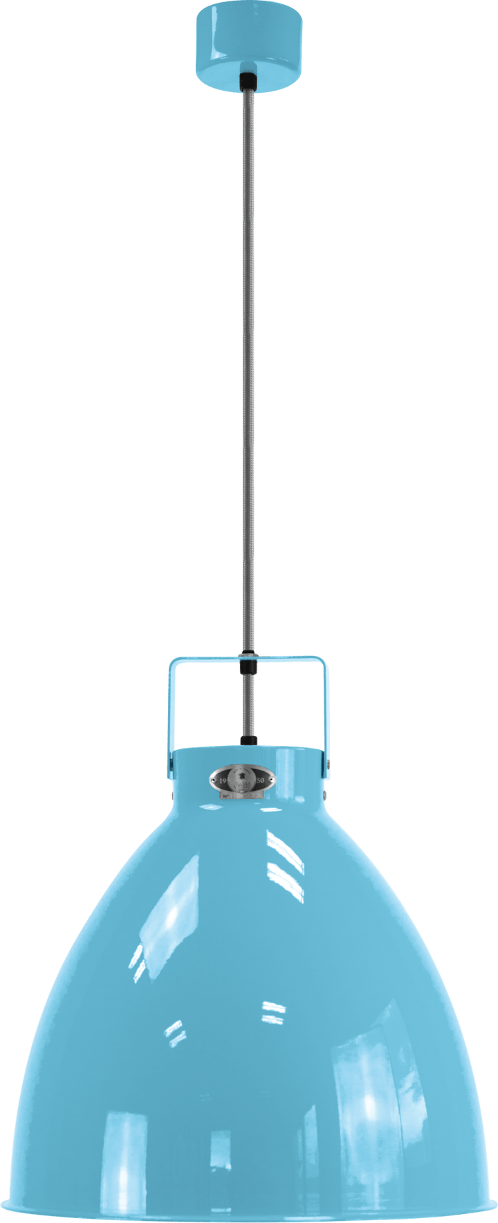 Augustin Pendant - A360 - Glossy Finish - Jielde - Pendants - Pastel Blue - RAL5024 - Gold - HORNE
