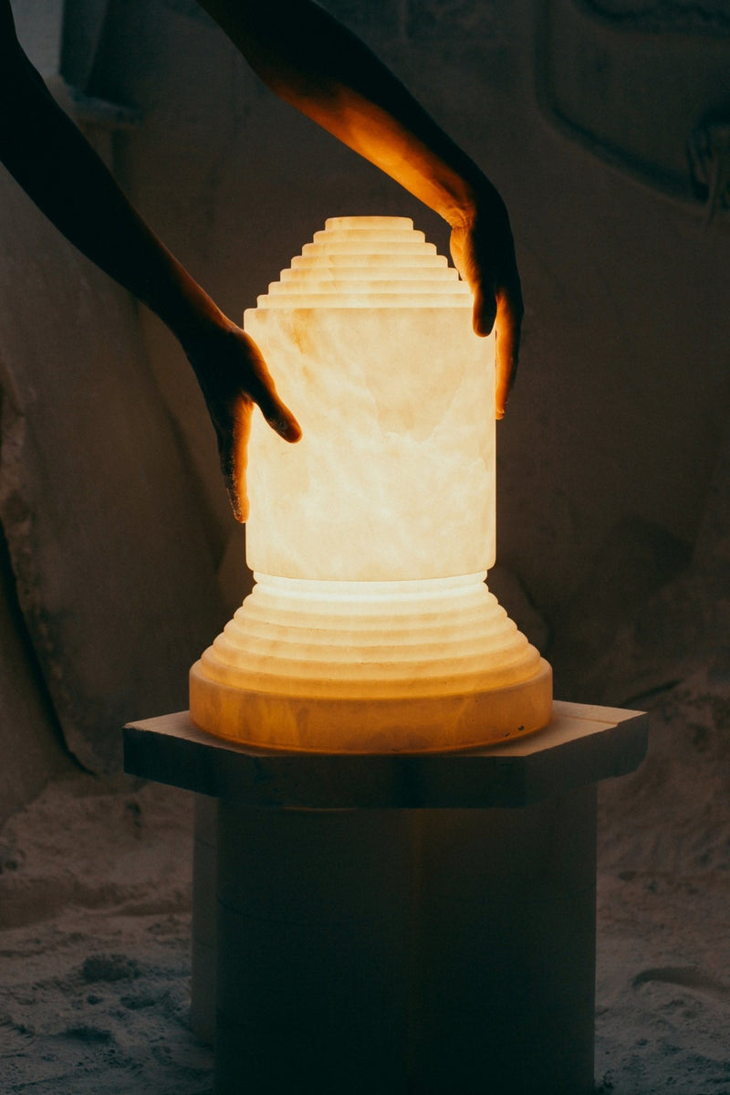 Santa & Cole Babel Alabaster Artistic Table Lamp
