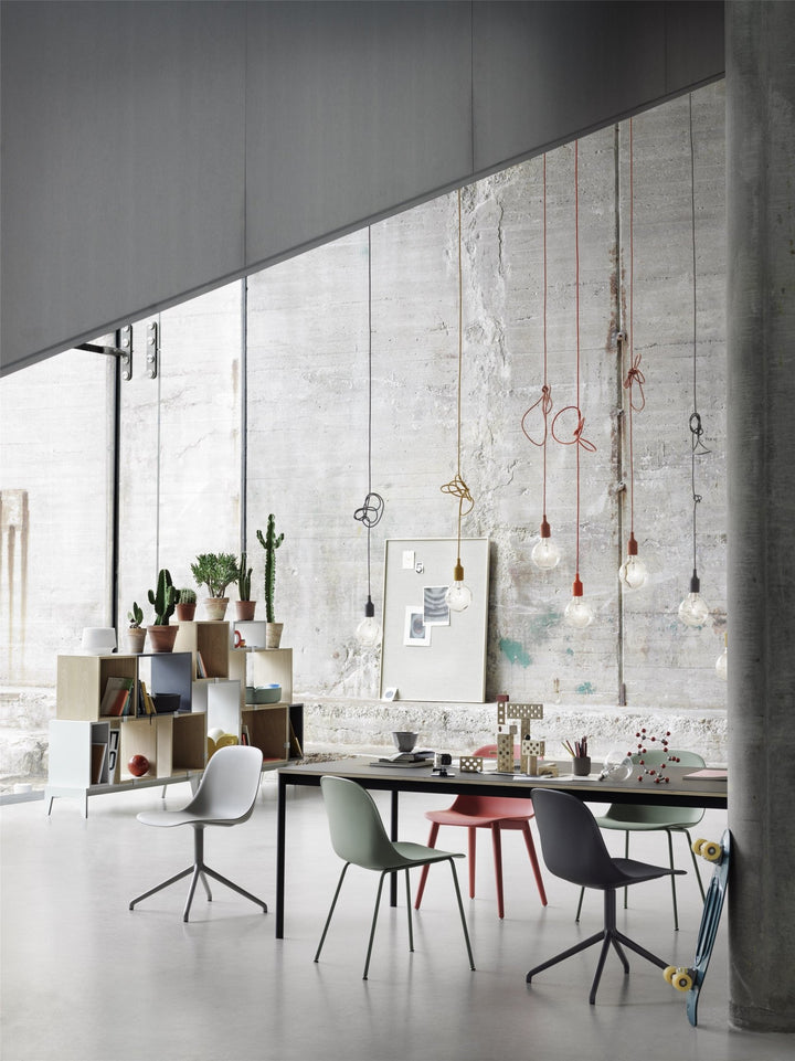 Base Table - Muuto - Table + Task - Small - 55.1" x 31.5" - White Top/White ABS/Black Base - HORNE